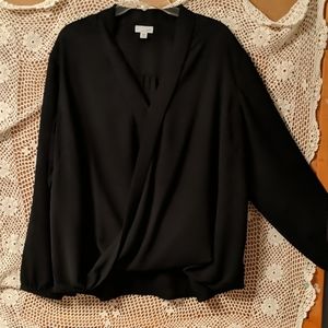 J Jill 2X black blouse